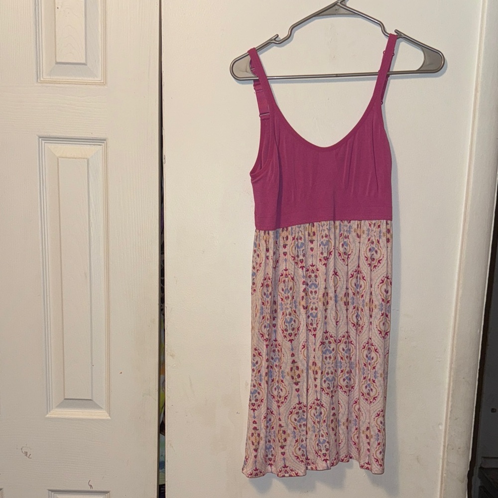Pink and Patterned Sleeveless Dress